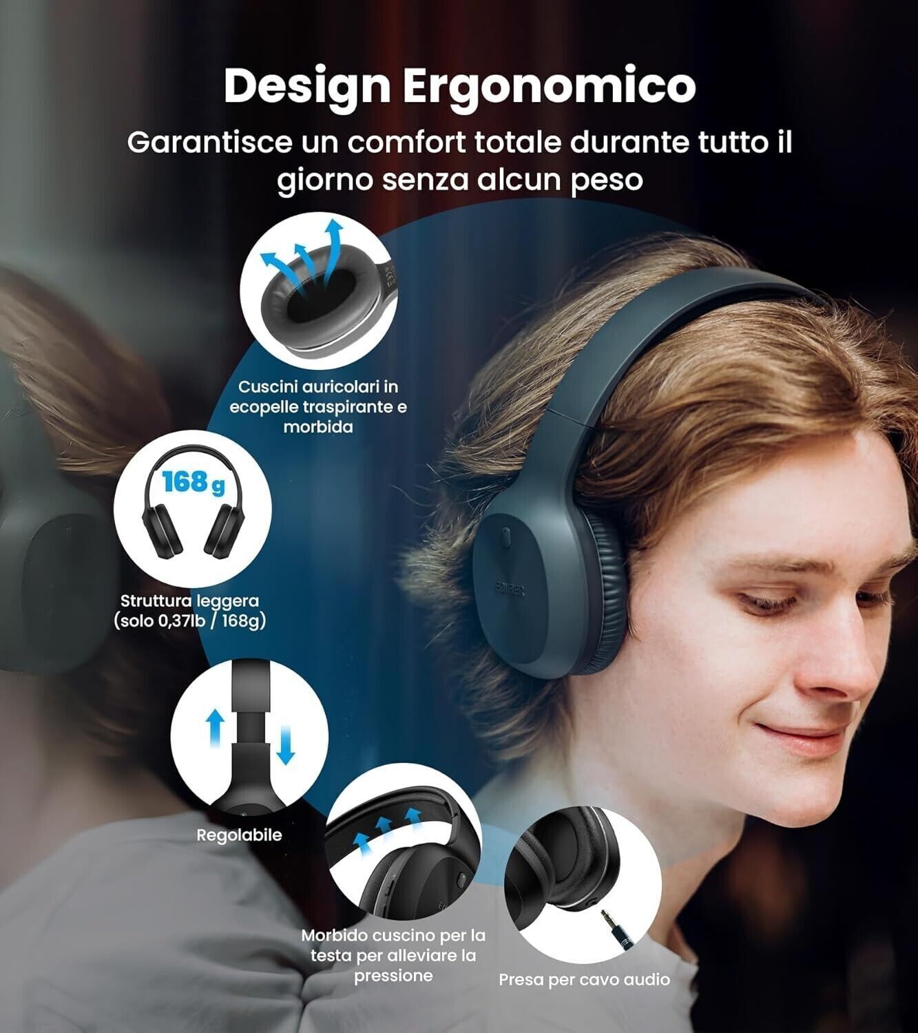 Edifier W600BT Cuffie Over-Ear Wireless, Bluetooth V5.1, Chiamate Crystal Clear,