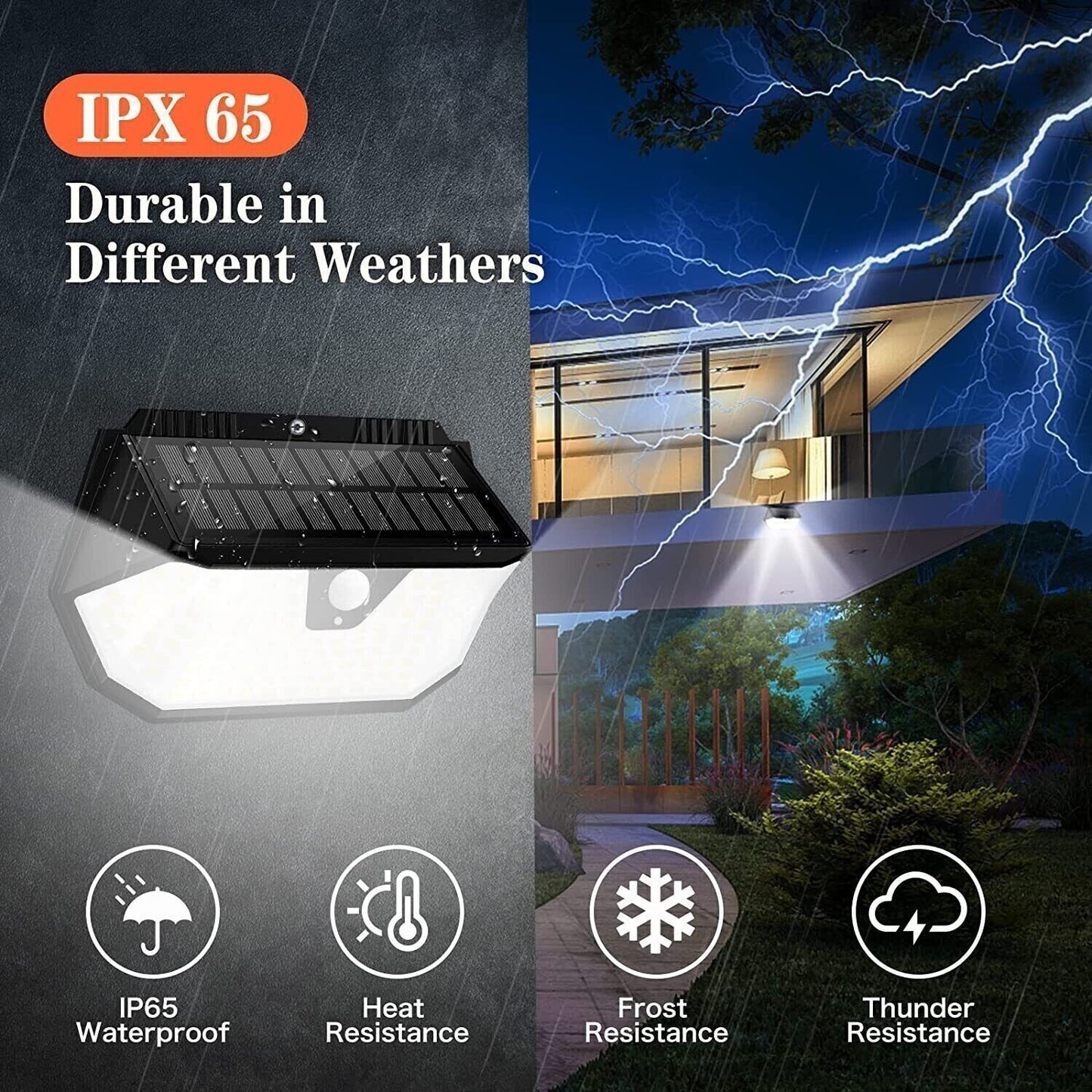 Luce solare con sensore di movimento 137 LED, 1200 lumen, 3 modalità