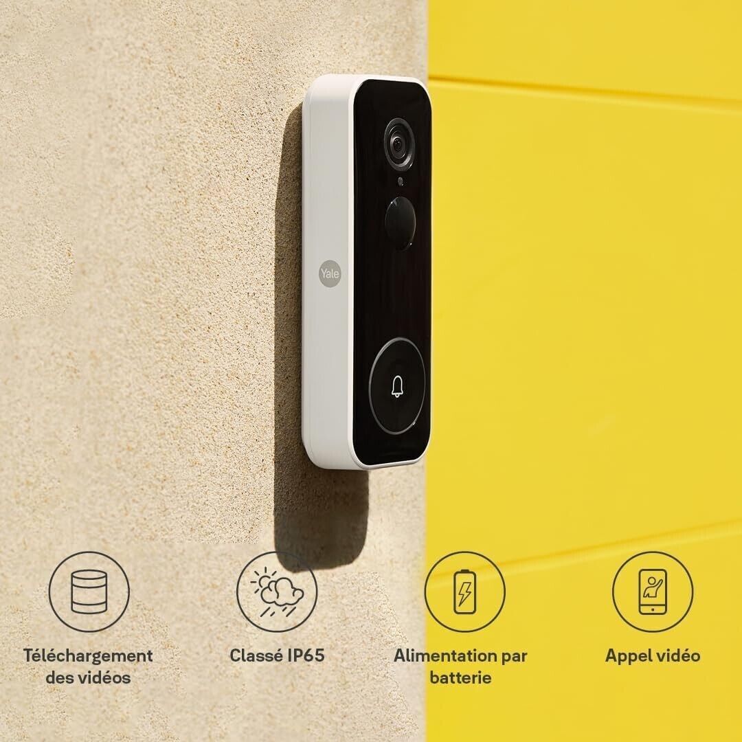 Yale Campanello Smart Bianco, Visualizzazione Live Full HD, Audio bidirezionale