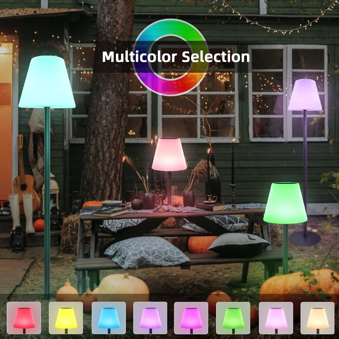 Lampada da terra solare per esterni e interni con sensore di luce RGB - IP65
