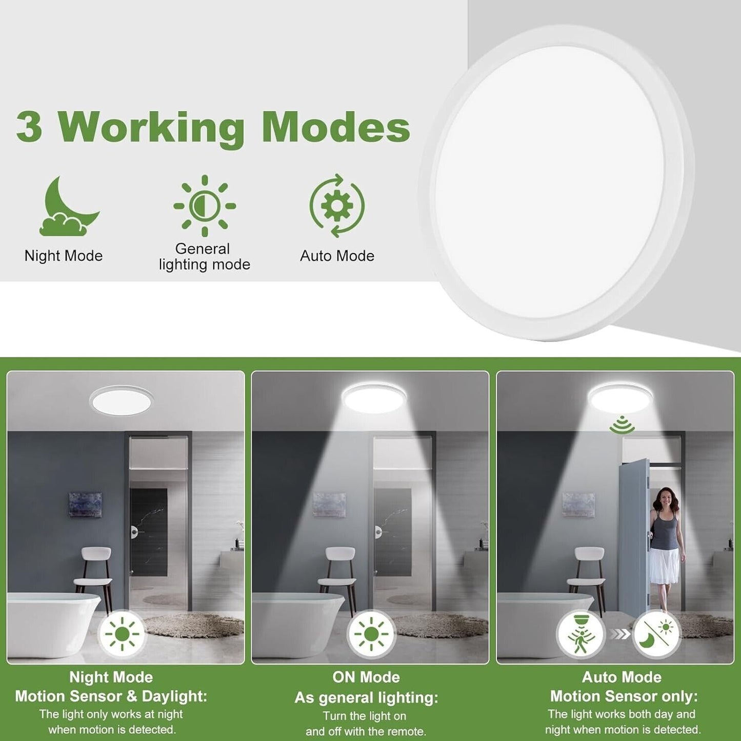Lampada da soffitto a LED con sensore di movimento 18 W cablata 1800 lm 2700 K/4