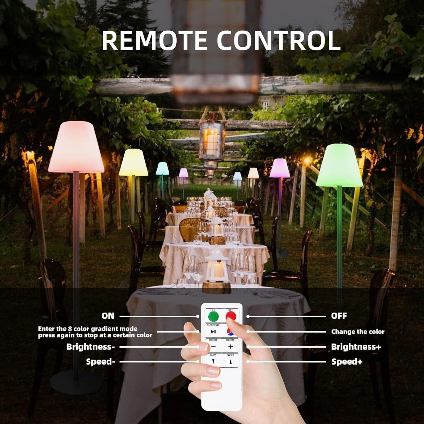 Lampada da terra solare per esterni e interni con sensore di luce RGB - IP65