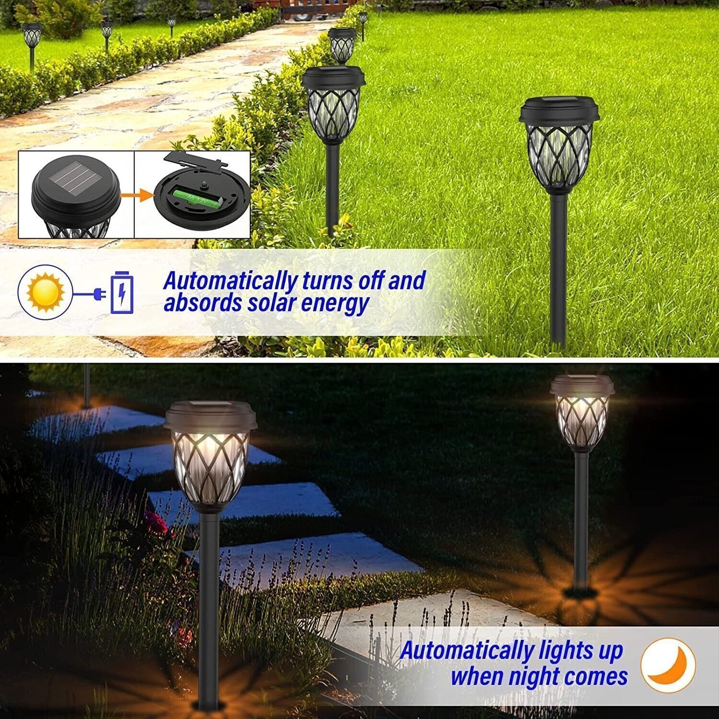 Lampada solare da giardino,luce bianca calda,per esterni, con IP44, impermeabile