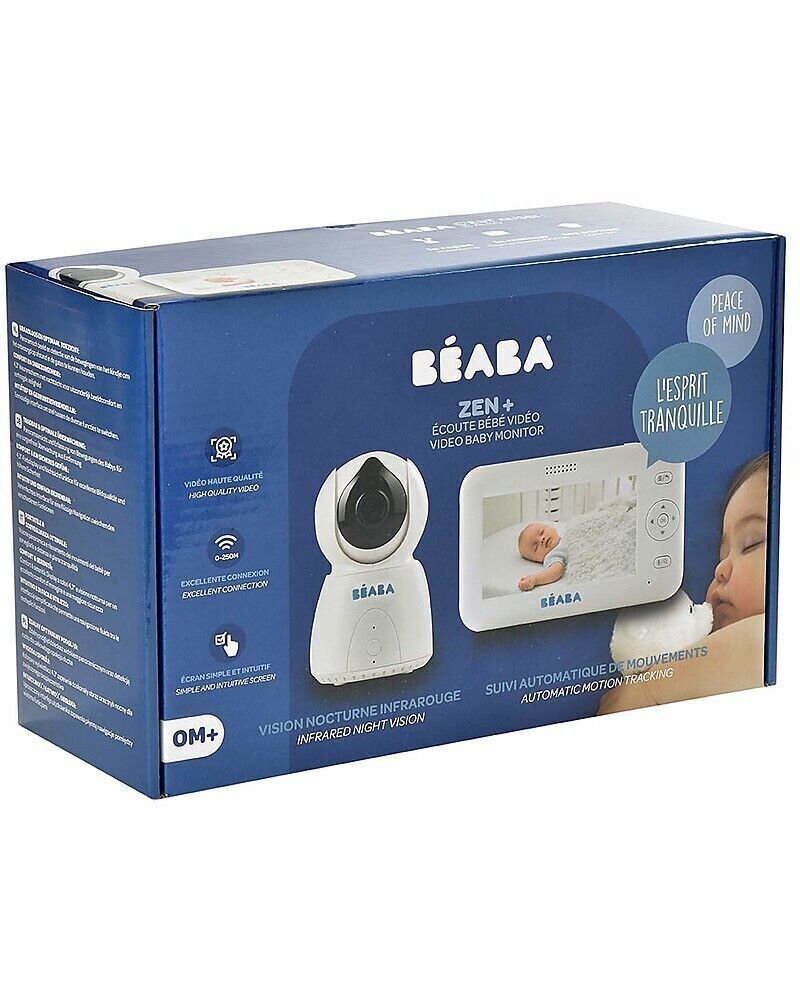 BEABA Video Baby Monitor ZEN+ - Video Camera Auto Rotante ad Alte Prestazioni