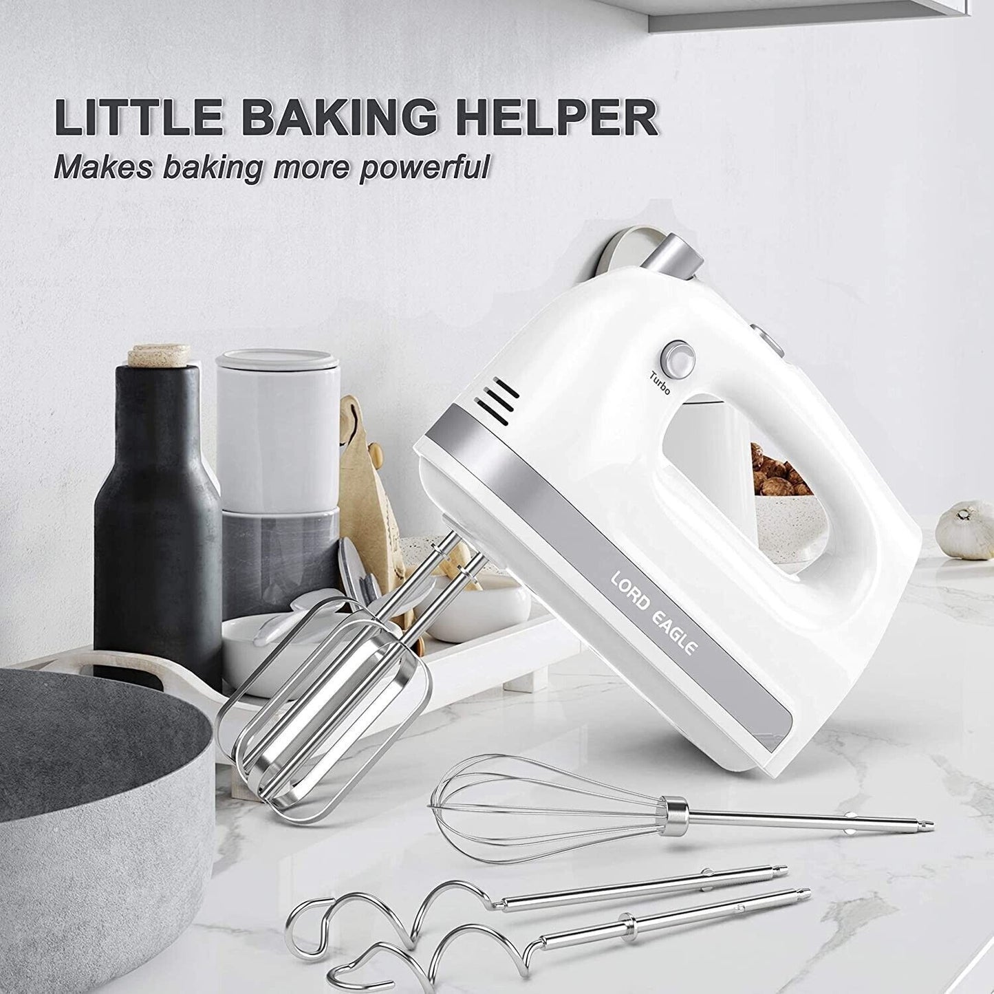 Frullatore a mano, 300 W, frullatore elettrico per preparare torte, crema per uo
