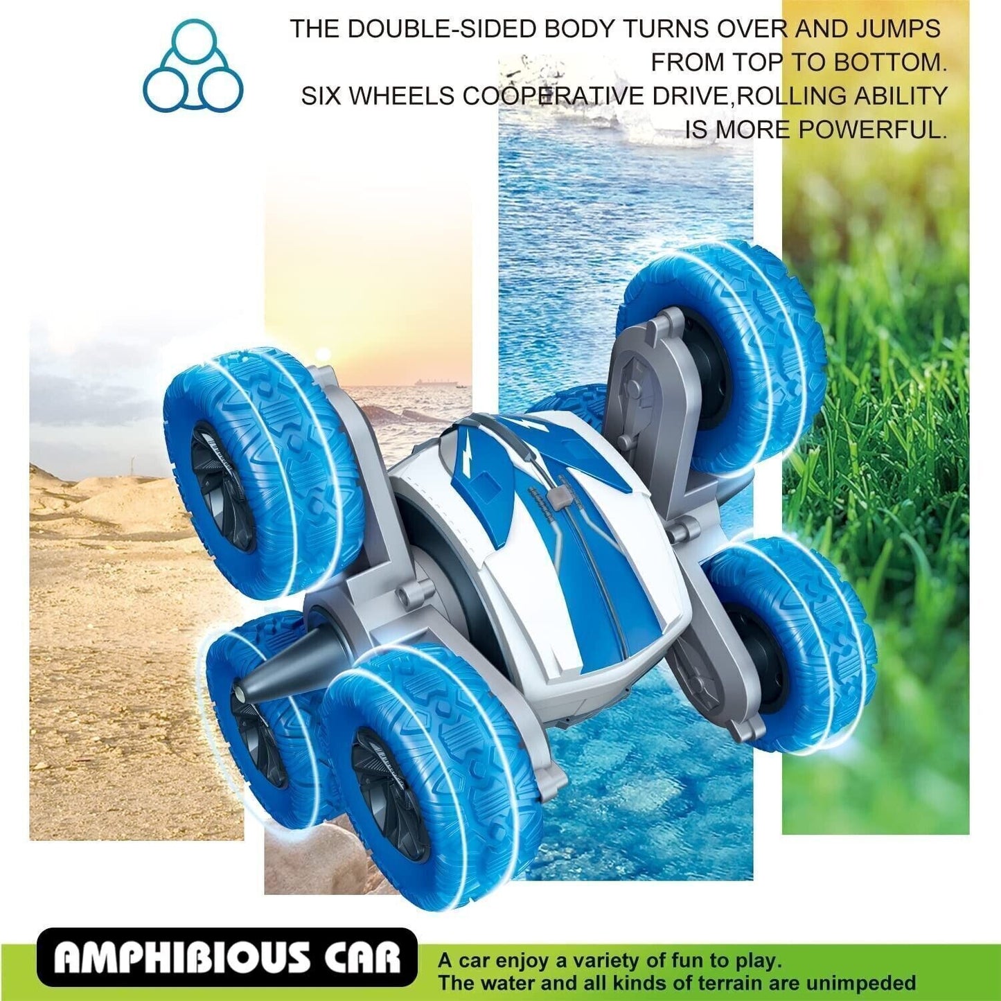 ALLCACA Acrobazie a Sei Ruote RC Car4WD Acrobazie anfibie 2.4G Telecomando