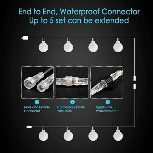 Catena Luminosa, Luci Stringa 10m e Cavo Prolunga 3m Lampadina Illuminazione