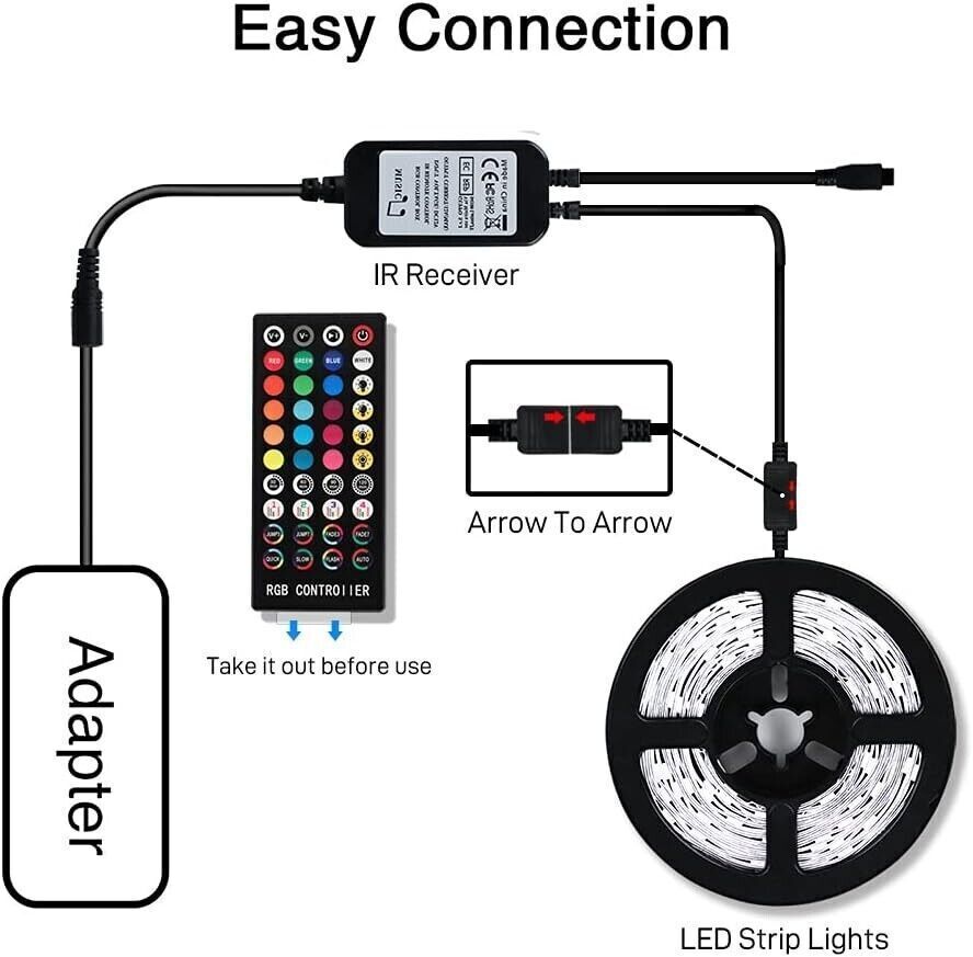 COOLAPA Striscia LED 6M, RGB Led Light Strip con 40 Tasti Telecomando IR, Musica