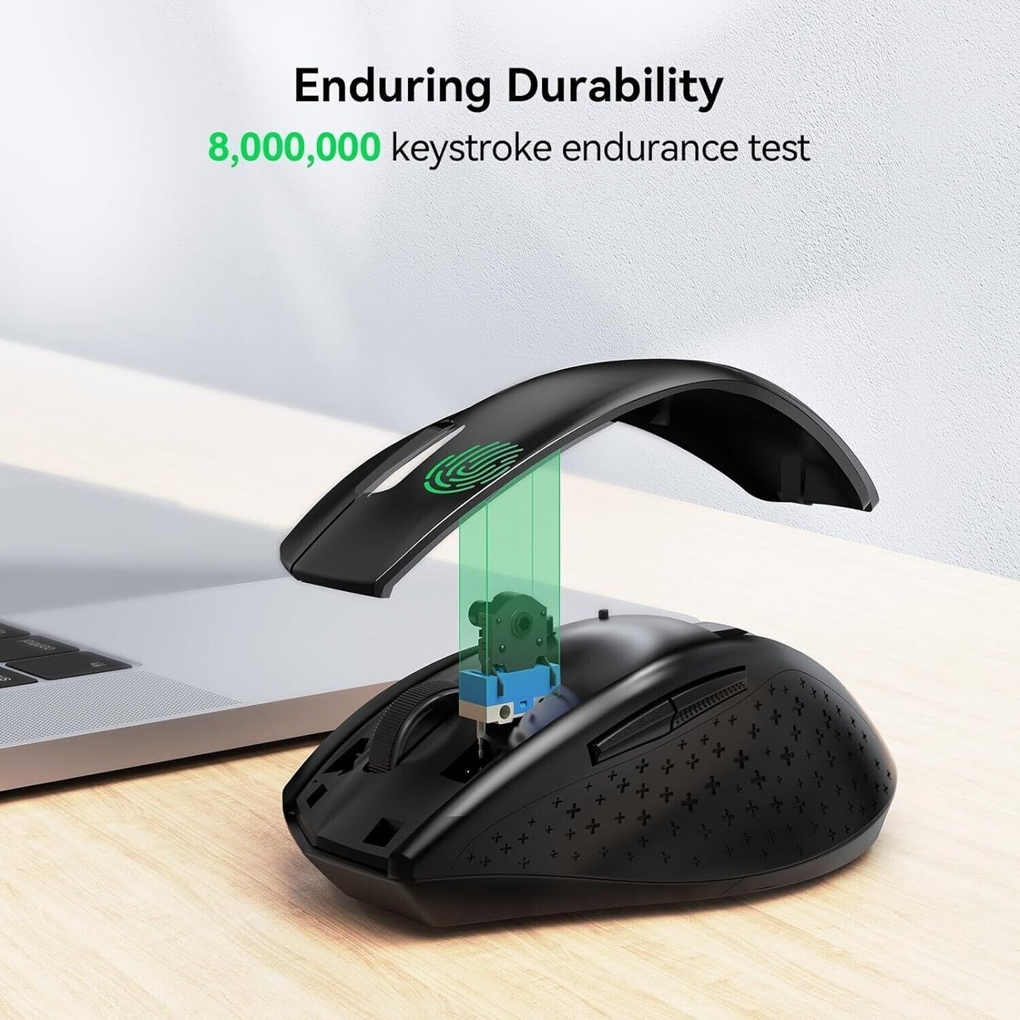 Mouse Wireless, 3200 DPI Ergonomico Mouse Senza Fili, 2.4 GHz Ricevitore