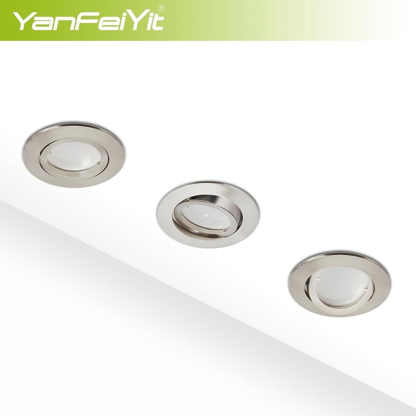 YanFeiYit 5 faretti da incasso a LED, rotondi, cromati opachi, 5 Watt, bianco