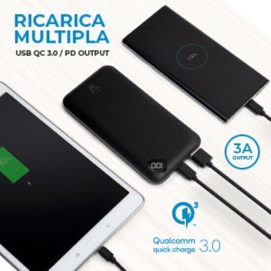 Vultech VPB-P10 batteria portatile ai Polimeri di litio (LiPo) 10.000 mAh Nero