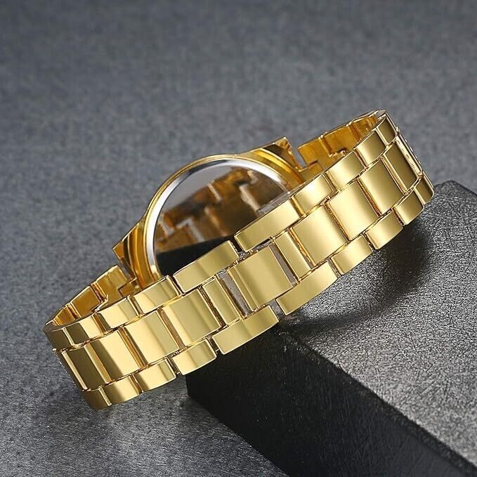 Orologio da Polso Uomo Donna al Quarzo con Cinturino in Lega, Quadrante Numeri