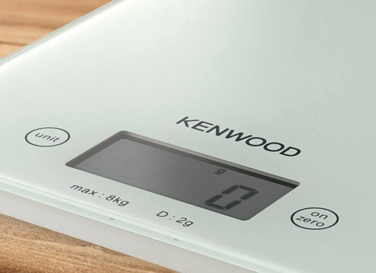 Kenwood DS401.W Bilancia Elettronica da Cucina con Piano in Vetro Bianco,