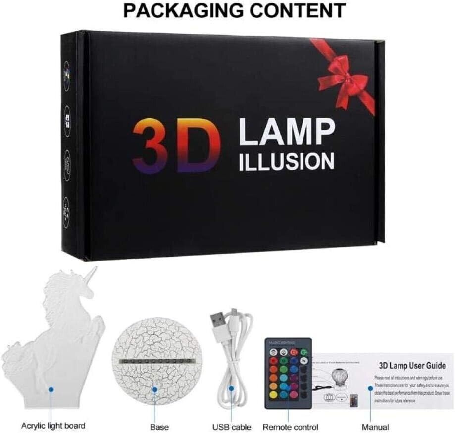 Lampada da illusione a LED 3D, Nuovo Bar Pub Birra Tavolo Luce notturna Creativa