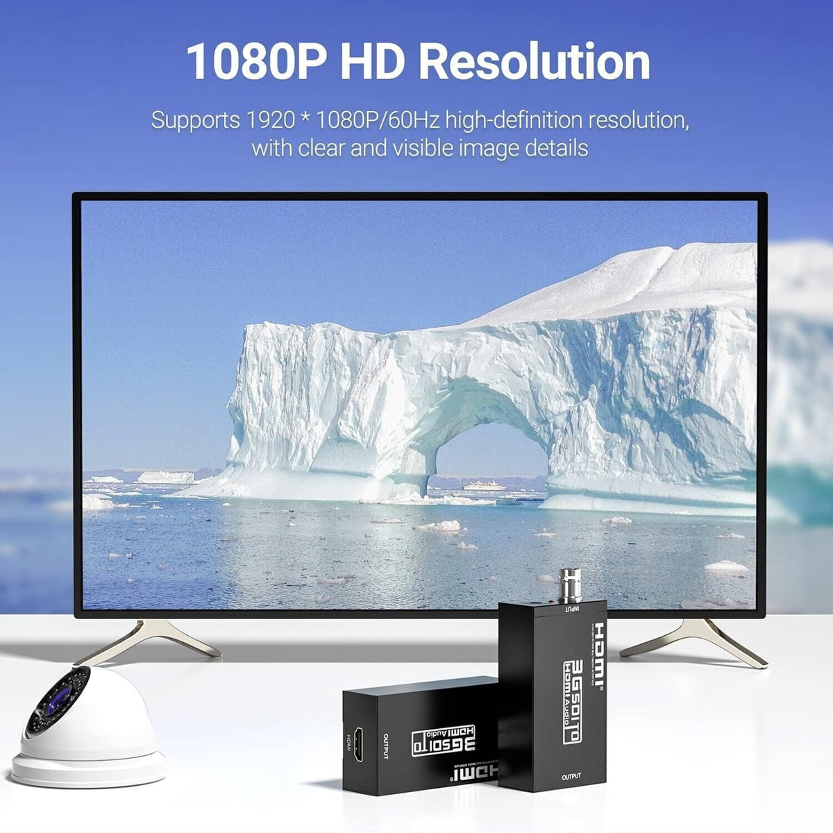 Tleoosy Convertitore da 1080P SDI a HDMI, Supporto Segnale 3G-SDI/HD-SDI/SD-SDI