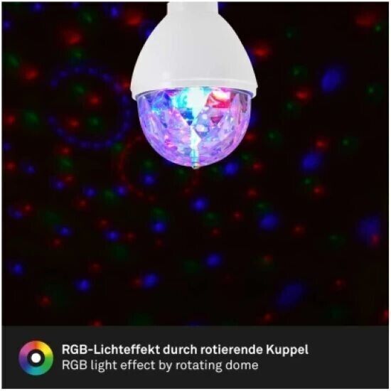 Brillo Lampadina LED cambiacolore, luci da discoteca, rotabile, 3 W
