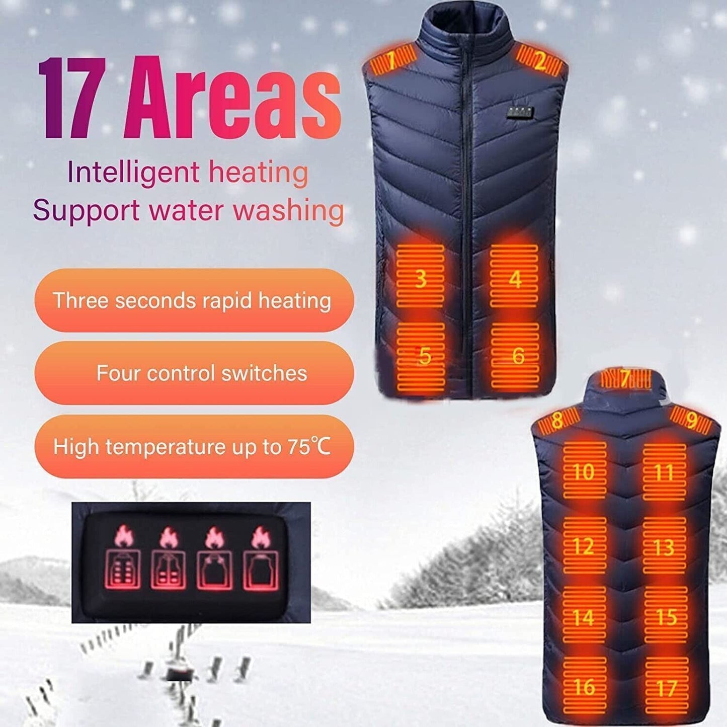 INNOAURA Gilet Riscaldato Leggero da Uomo, Gilet Riscaldante Elettrico