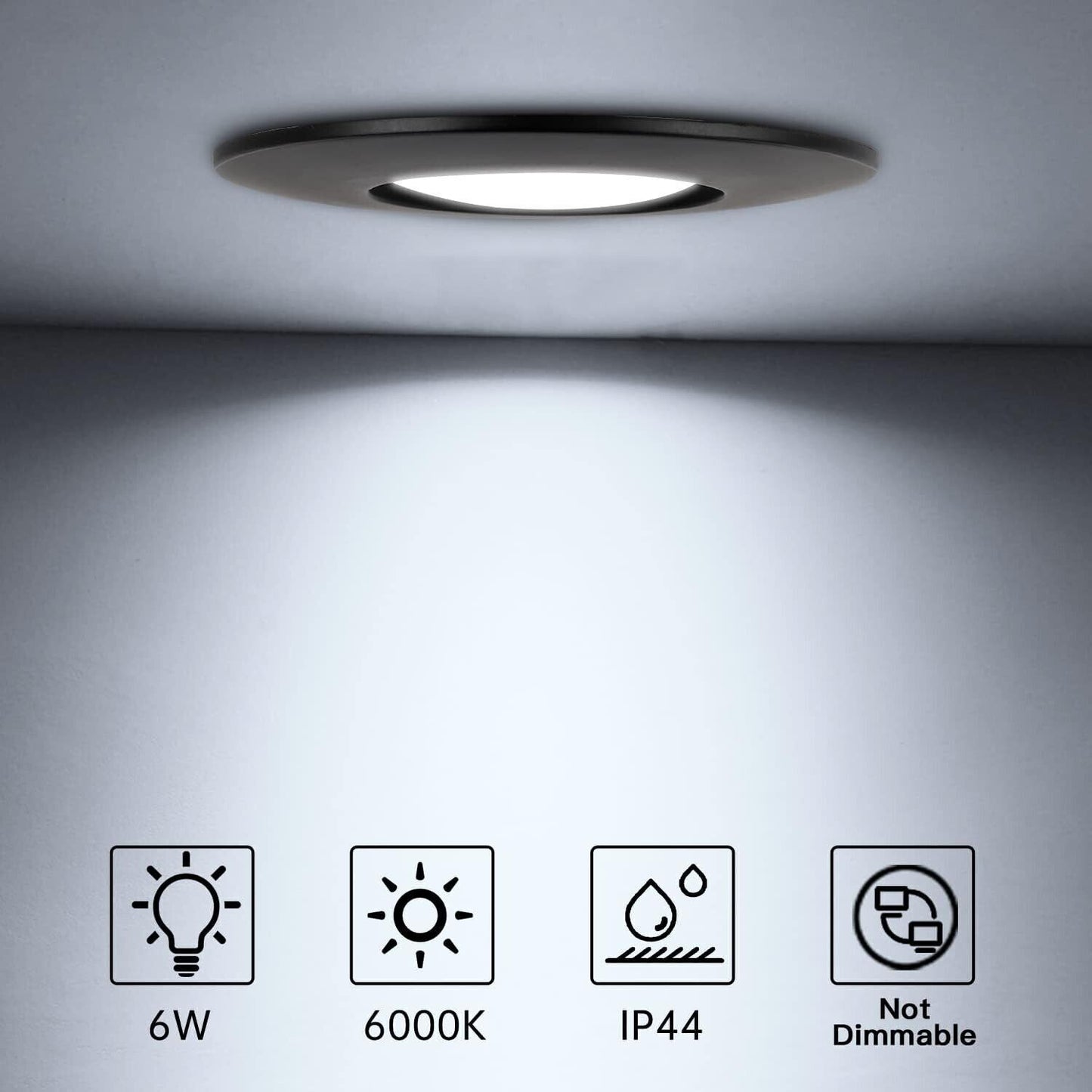 Faretti LED da Incasso per Cartongesso Nero 6W Luce Bianco freddo 6000K