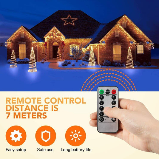 ISUDA CATENA LUCI LED 15 METRI DI CAVO CON PALLINE BIANCO CALDO + TELECOMANDO