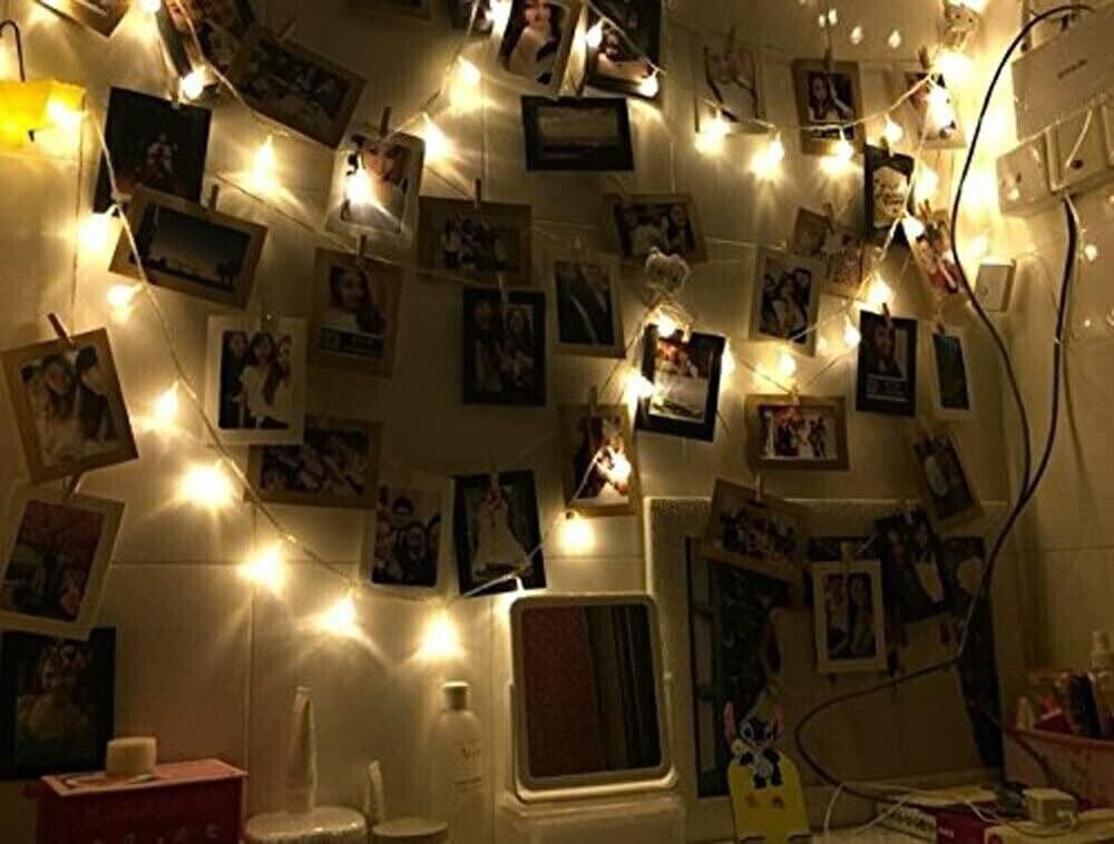 ISUDA CATENA LUCI LED 15 METRI DI CAVO CON PALLINE BIANCO CALDO + TELECOMANDO