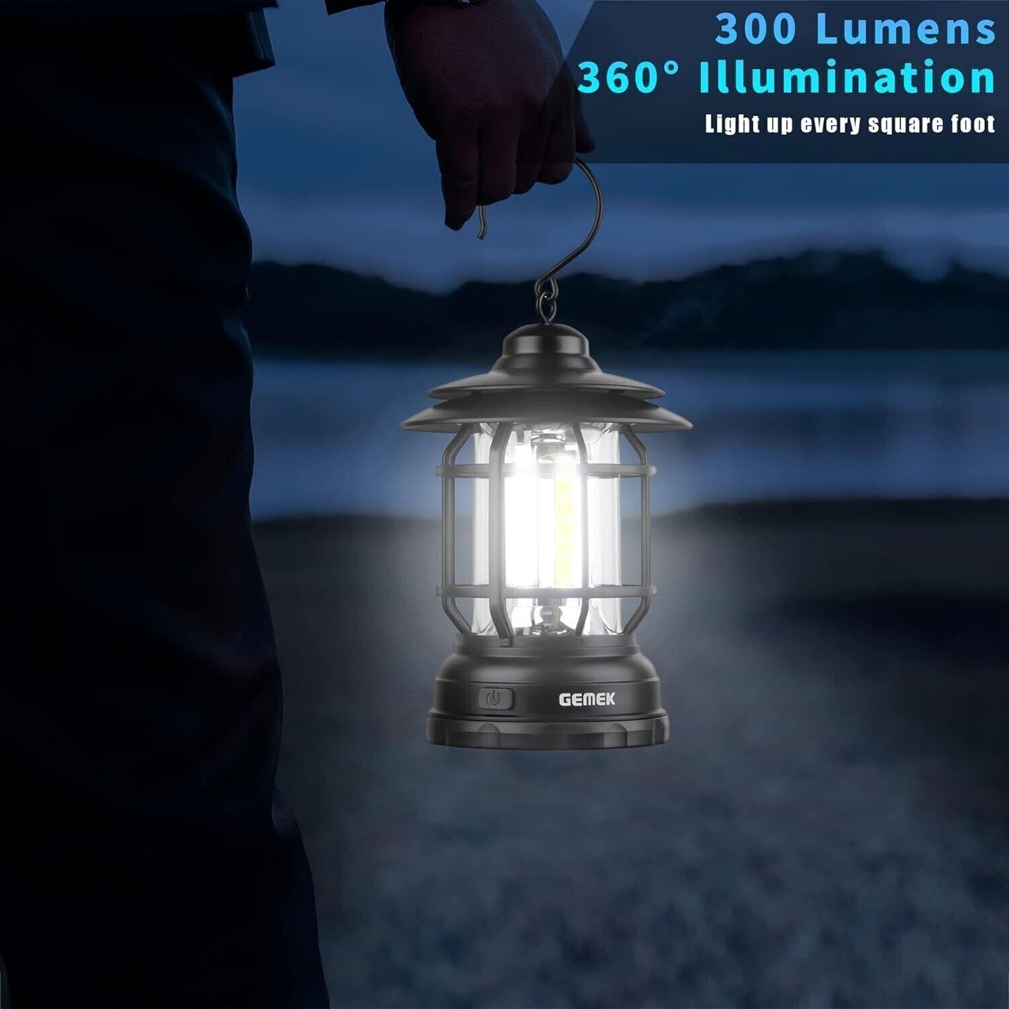 Lanterna da campeggio retrò portatile luce da tenda COB per campeggio
