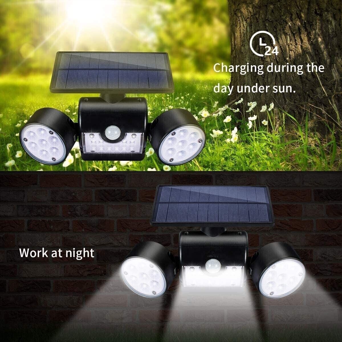 Luce Solare Esterno, 30 LED Lampada Solari da Esterno con Sensore di Movimento