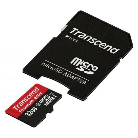 Scheda micro SDHC 32GB C10 400x con adattatore SD Transcend