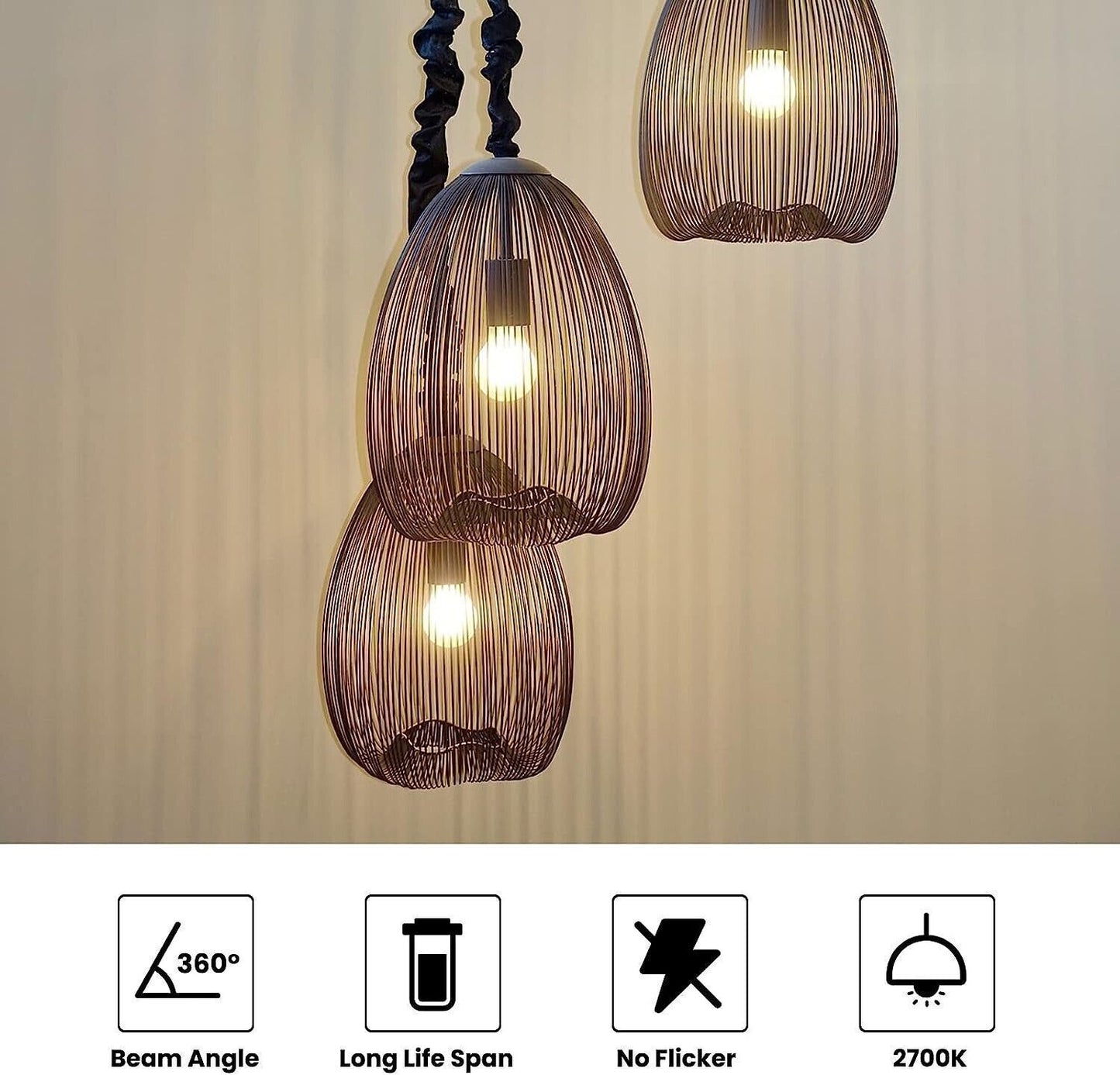 Lampadina a LED Klarlight E27, lampada a LED da 8 W, a incandescenza 6 Pcs