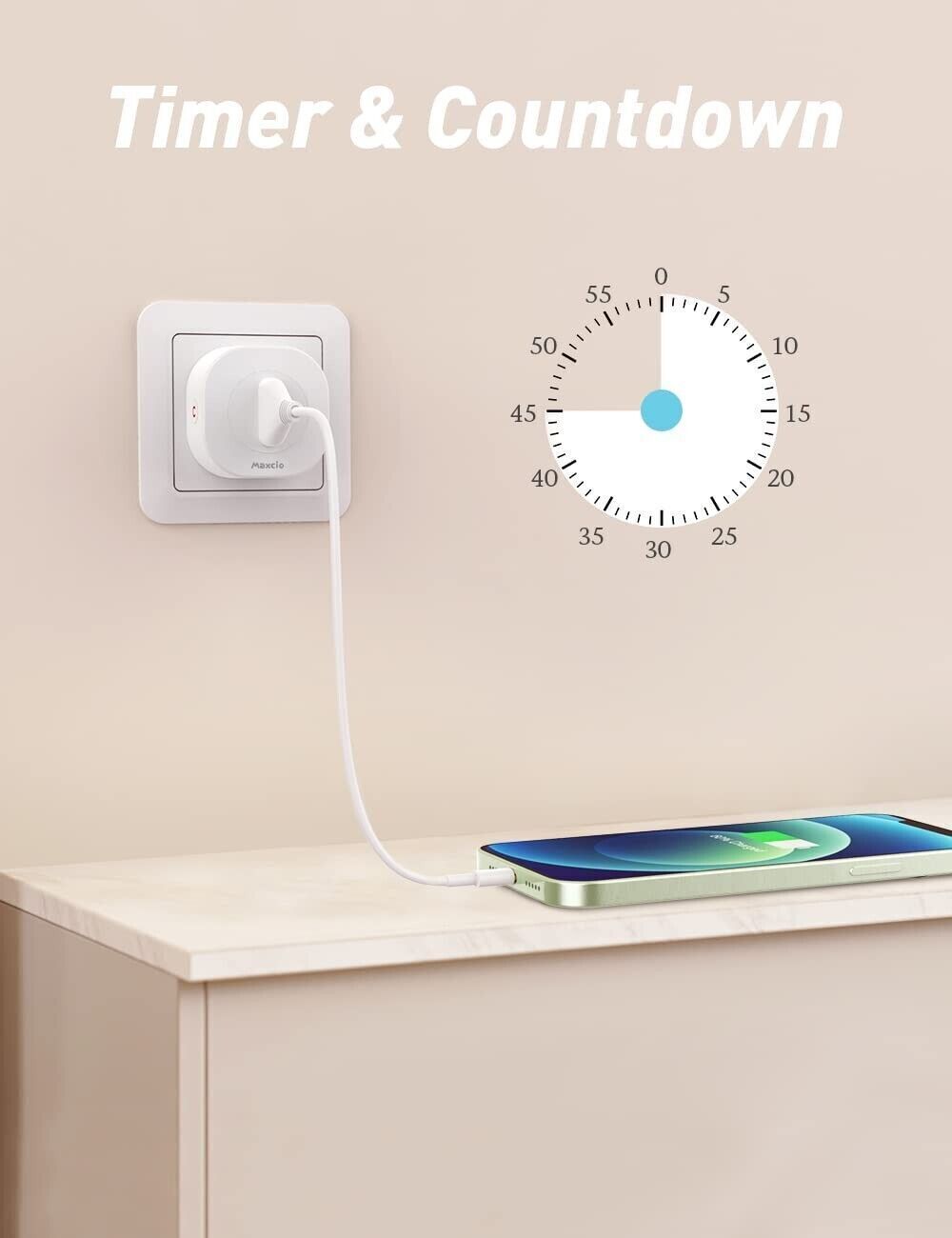 Maxcio Presa Intelligente WiFi, Smart Presa Italiana 16A Compatibile Alexa 2pz