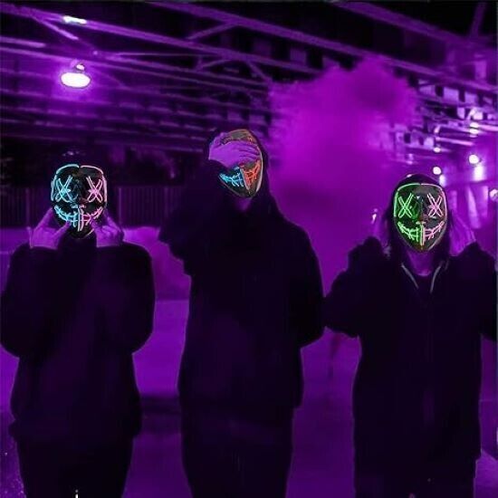 Maschera Led Halloween Maschera Maschera The Purge Maschera di Halloween