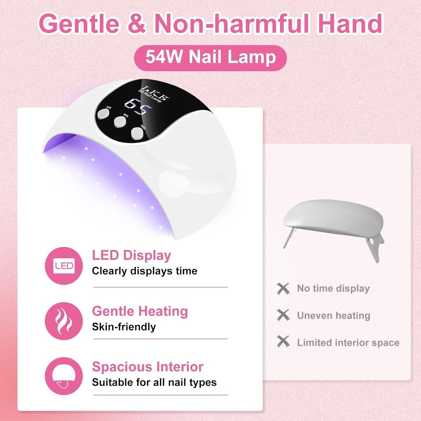 Lampada UV per unghie in gel 18 perle 3 impostazioni di timer sensore automatico
