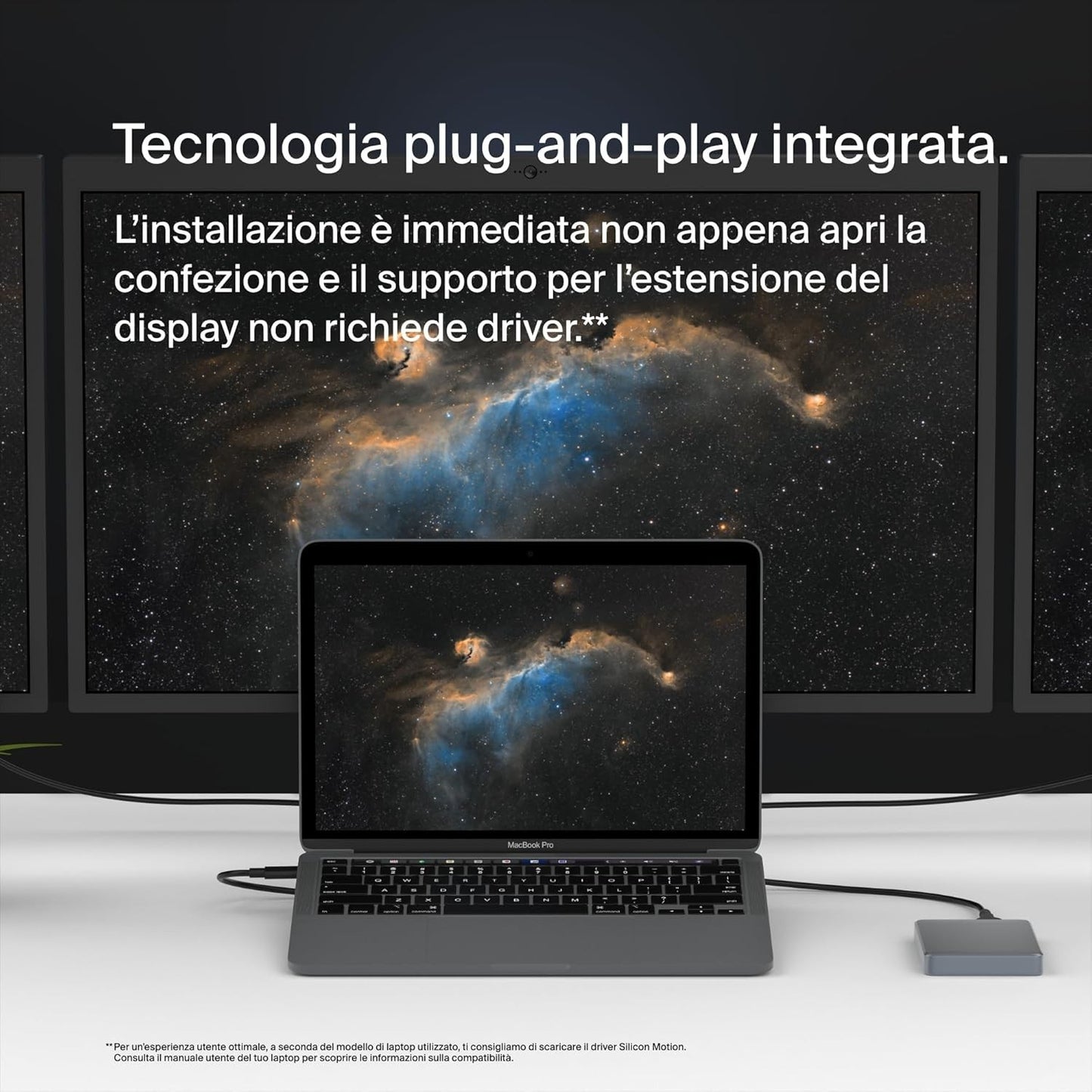 Belkin Connect Dock Pro USB-C 11 in 1-Pro Dock supporta 3 monitor Silicon Motion