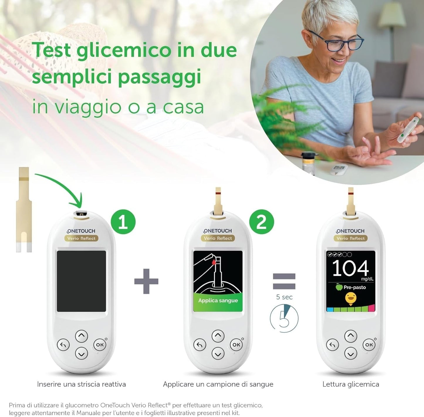 Glucometro OneTouch Verio Reflect® Sistema di automonitoraggio della glicemia