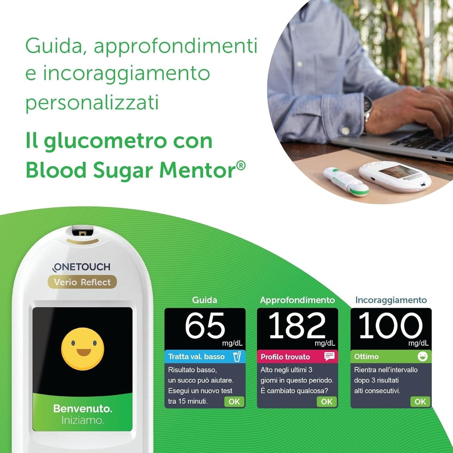 Glucometro OneTouch Verio Reflect® Sistema di automonitoraggio della glicemia