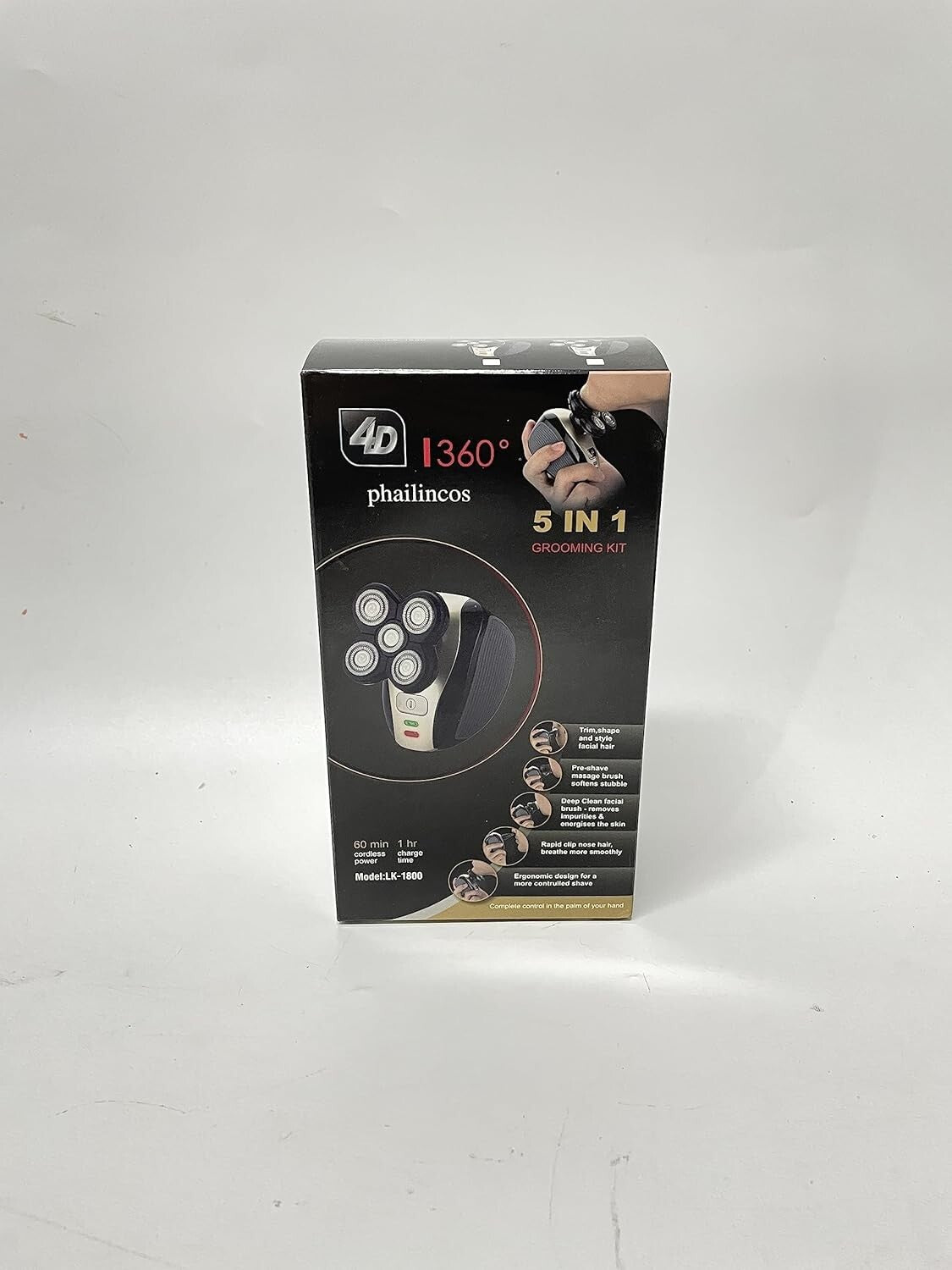 Rasoio elettrico da uomo,5 in 1, rasoio per il viso 4D con testina flottante