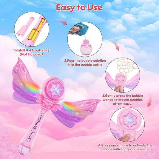 Macchina Bacchette per bolle di sapone per bambine con luce e musica