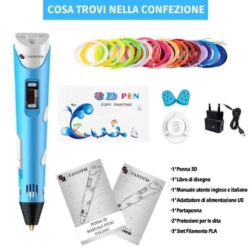 FANDYM Penna 3D Professionale stampe disegni tridimensionali kit filamenti