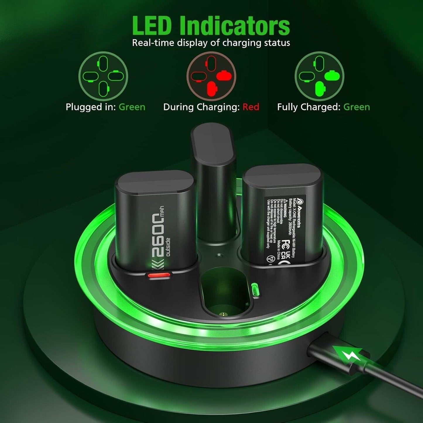 Batteria ricaricabile ad alta capacità compatibile con controller Xbox One S/X,