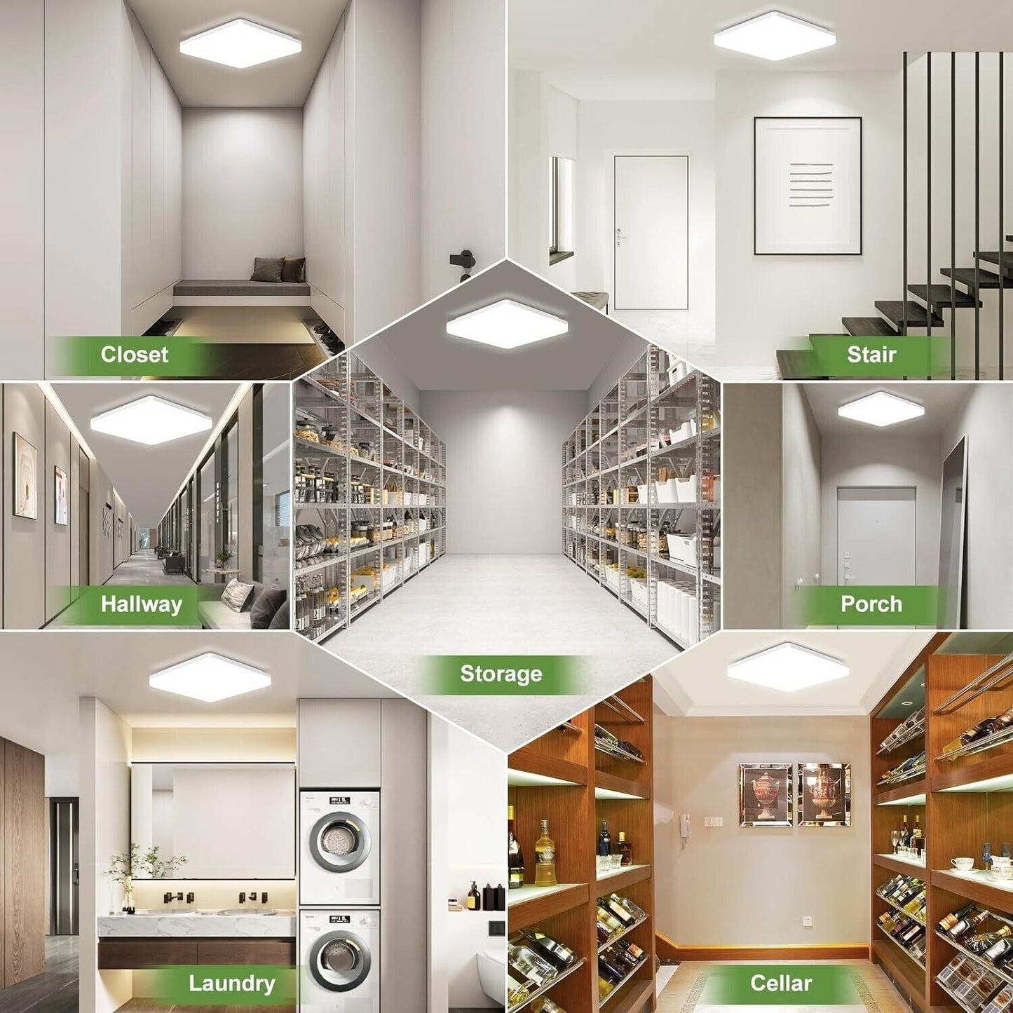 LEZOE Lampada da soffitto a LED con sensore di movimento, 18 W, 1800 lm