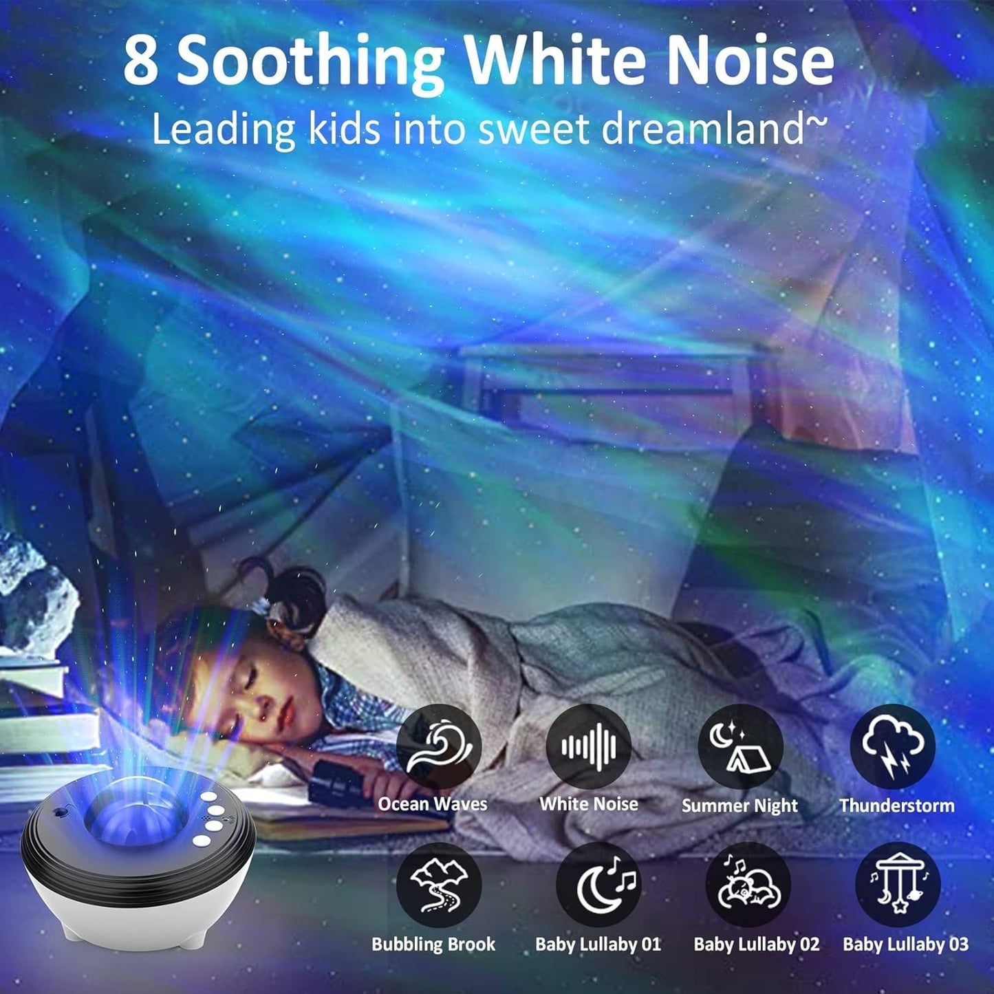 Proiettore Aurora, proiettore di stelle aurora boreale, altoparlante Bluetooth