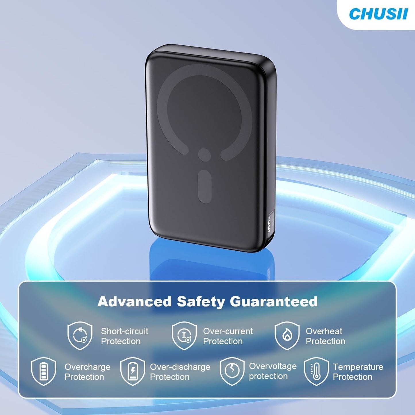 Caricabatterie Power bank portatile magnetico wireless 12000 mAh ricarica rapida