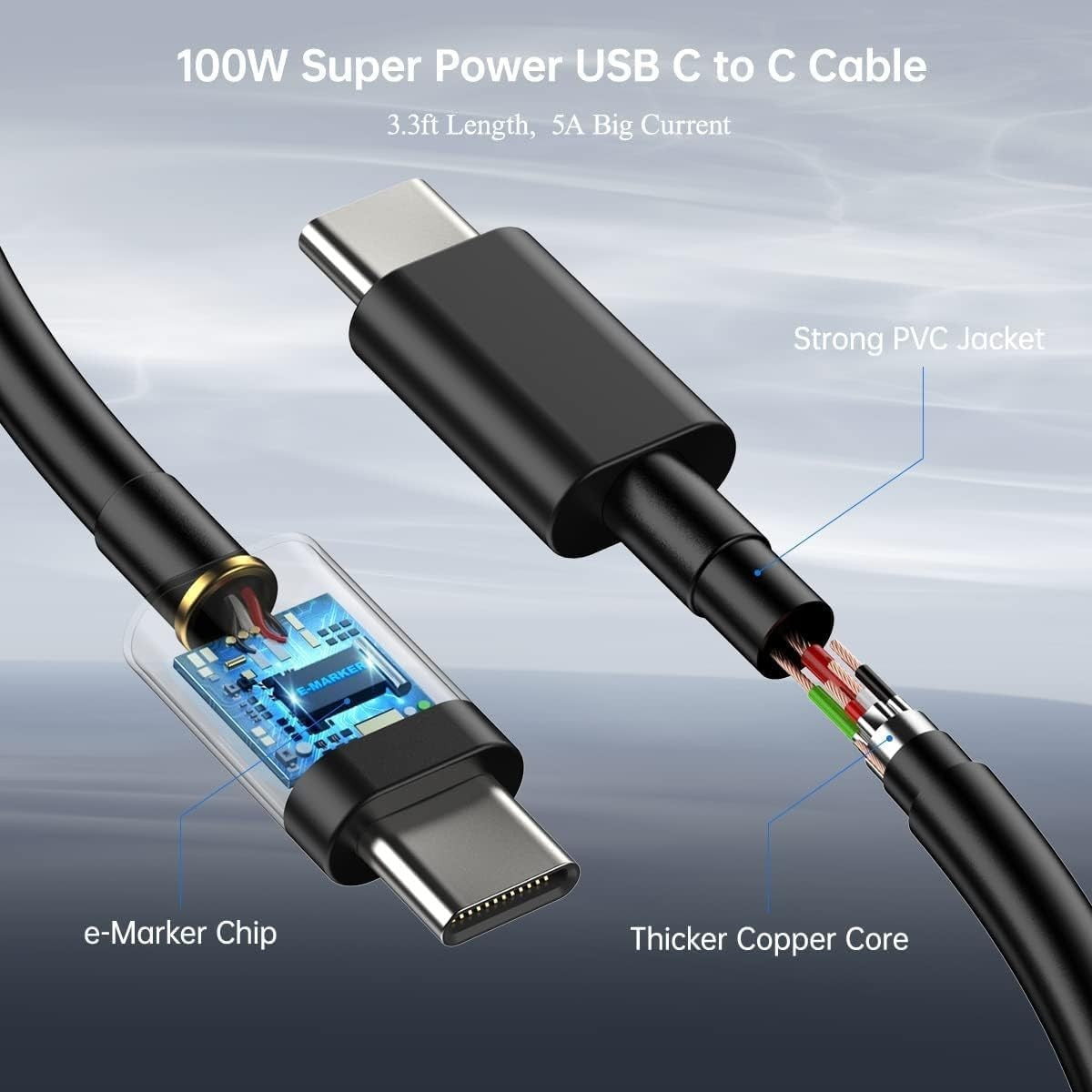Caricabatterie Samsung da 45 W con cavo USB tipo C/C per Galaxy Tab S6 Lite P610