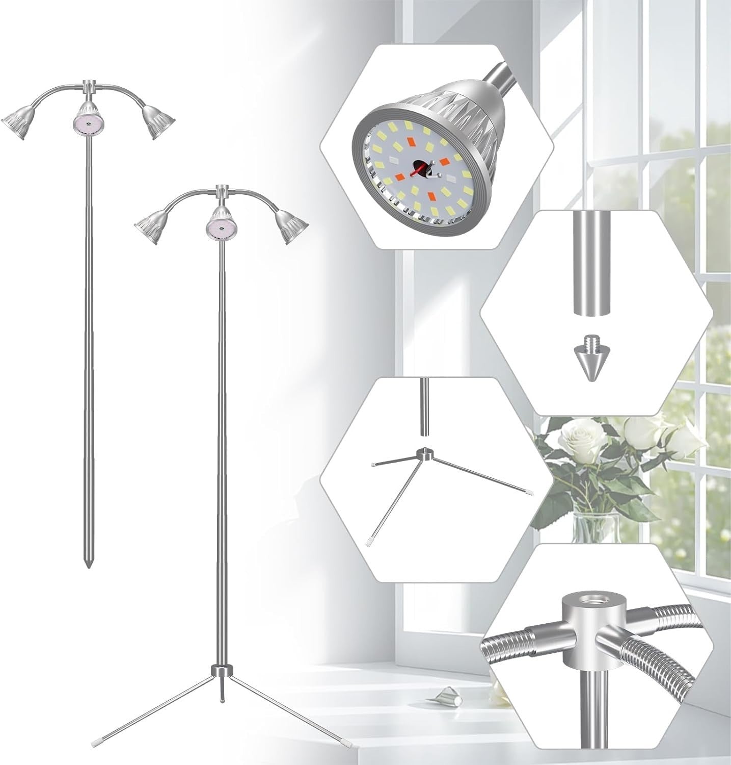 Lampada per la coltivazione di piante a LED per piante a spettro completo a 360°