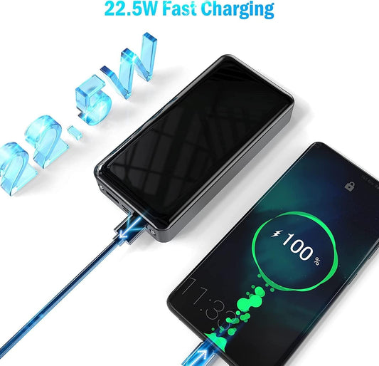 Power Bank Batteria 24000mAh Ricarica Rapida Portatile Cellulare USB C da 22,5W