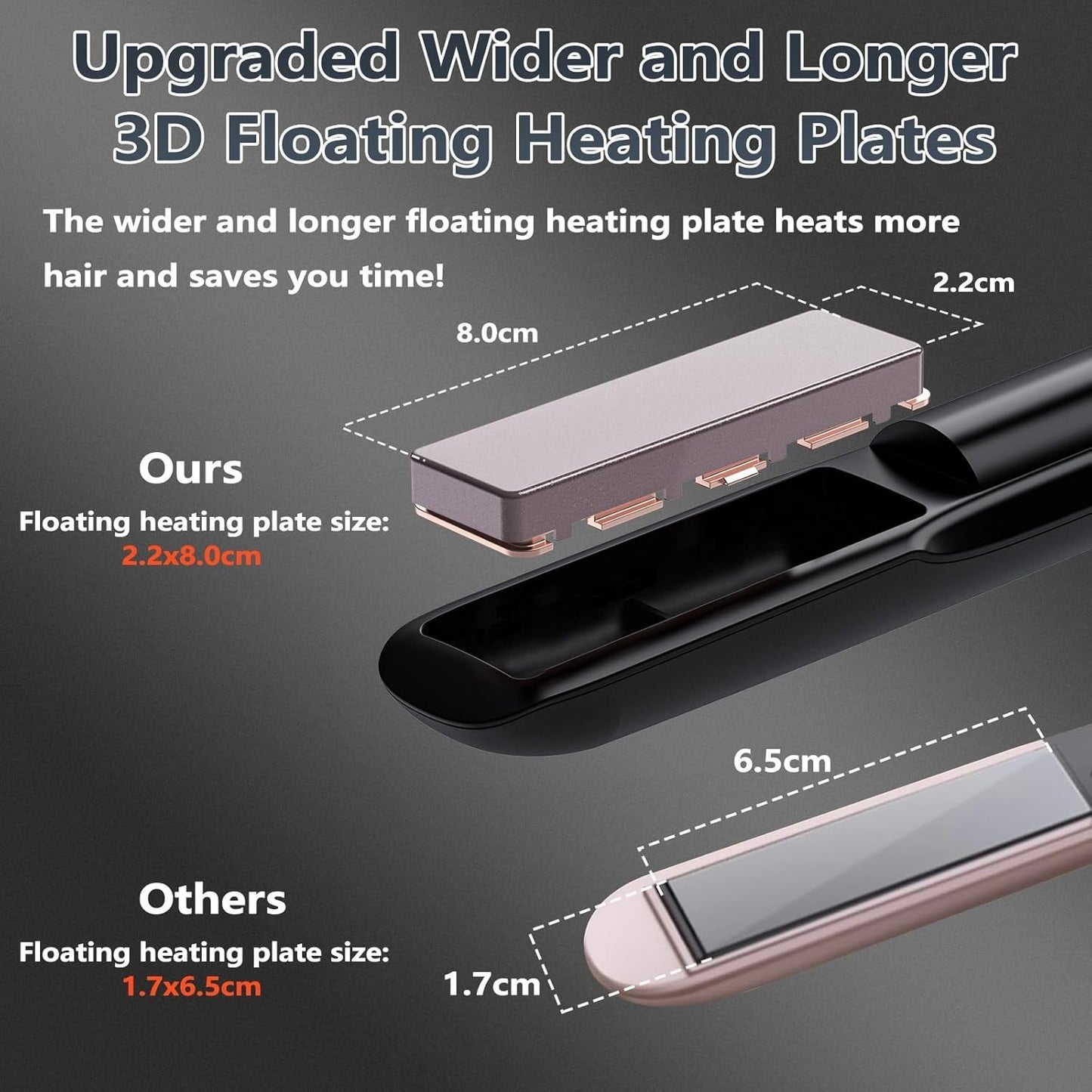 Piastra per capelli e ferro arricciacapelli senza fili wireless 2 in 1  4 livell