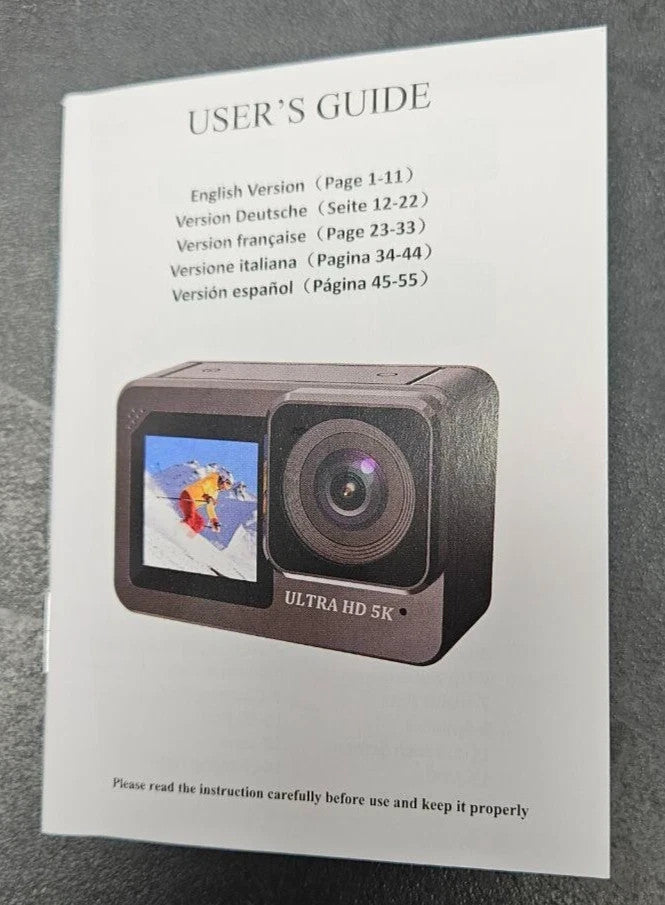 Action Cam 5K Anti-shake Fotocamera subacquea con doppio schermo e touchscreen