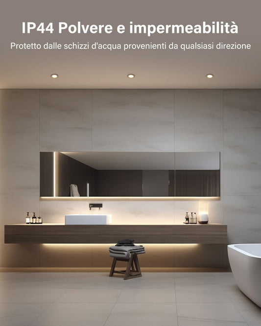 Faretti LED da Incasso Leselux per Cartongesso Dimmerabile 5W, 10x IP44 Luci da
