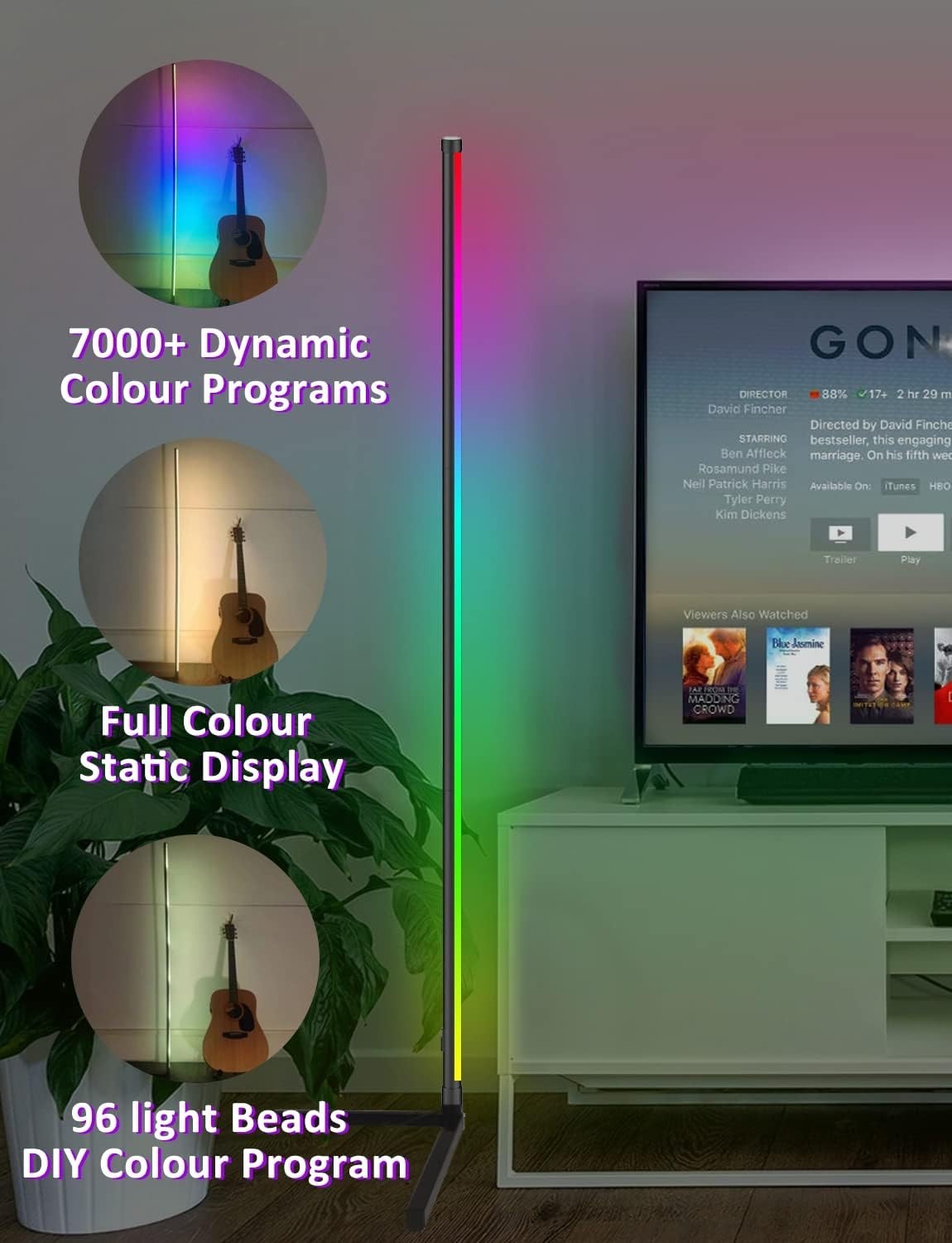 Lampada da Terra LED, 153cm Piantana RGB Dimmerabile, 20 Milioni di Colori Music
