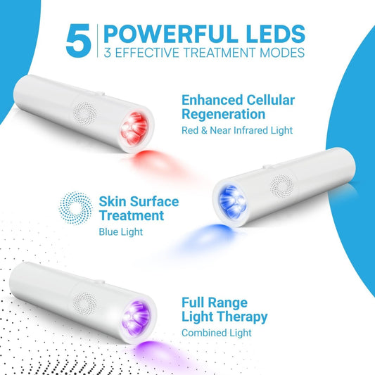Dispositivo medico per terapia con luce rossa - blu viola infrarossi herpes afte