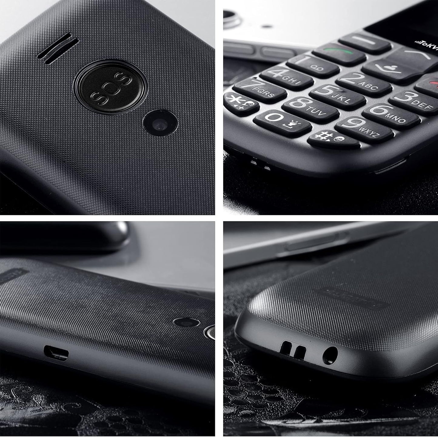 Telefono cellulare TOKVIA per anziani con pulsanti grandi Funzione SOS GSM